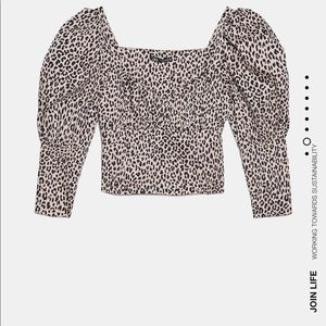 ANIMAL PRINT POPLIN TOP